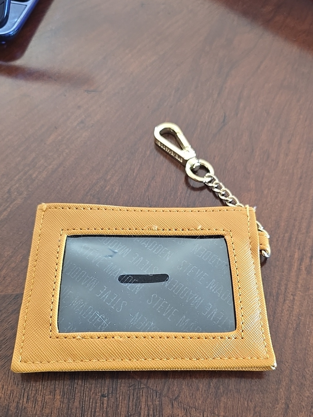 Steve Madden Yellow ID Card Holder with Gold Clip